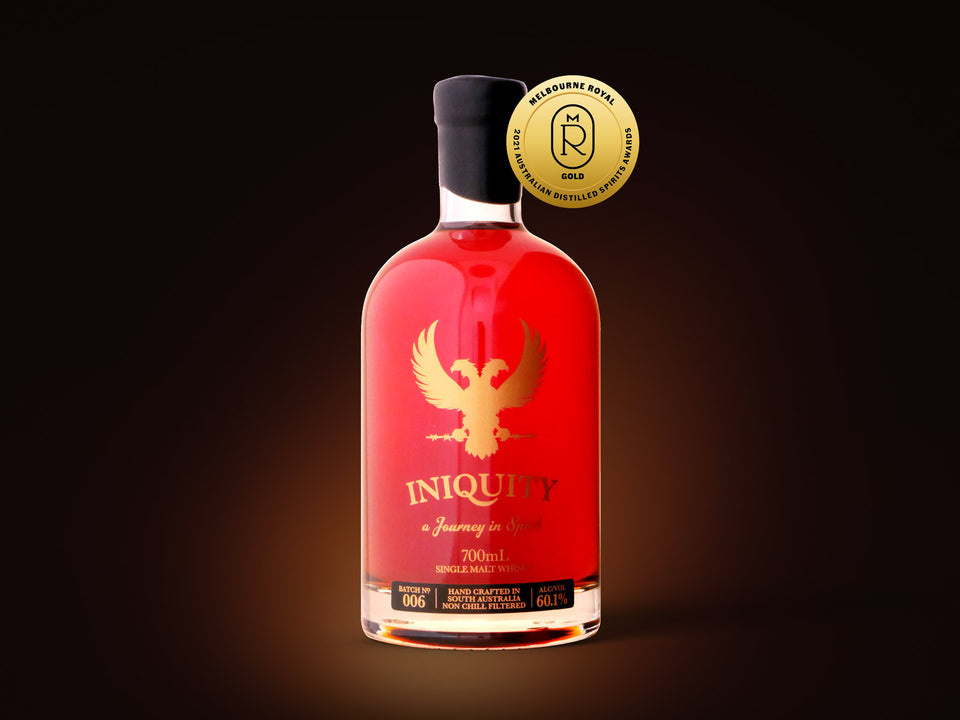 Iniquity Whisky Gold Batch No. 006 Awarded Gold at 2021 ADSA
