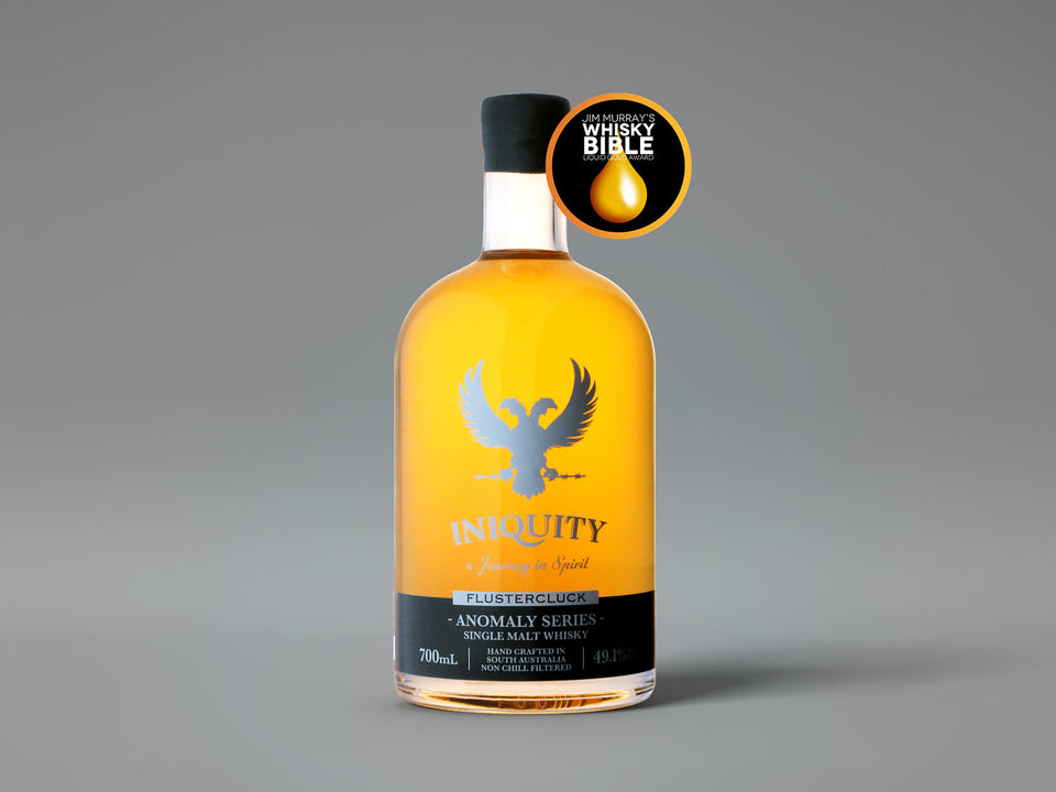 Iniquity Anomaly Flustercluck Awarded Liquid Gold - Best Australian Single Malt, Best Southern Hemisphere Whisky - 2022 Whisky Bible
